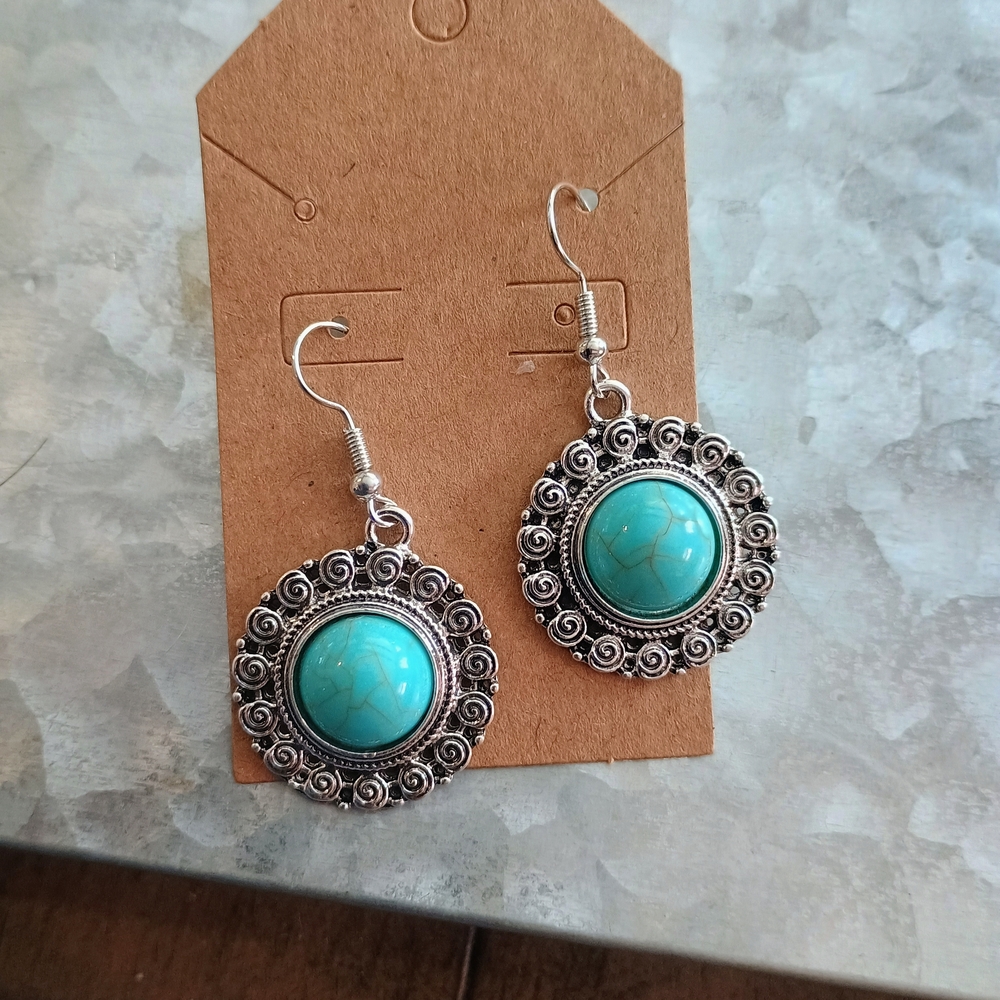 Fashion Jewelry Silver and Blue Earrings